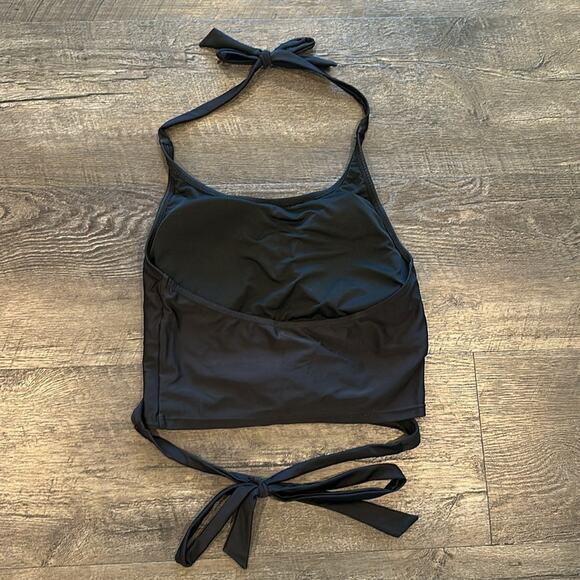 Coral Reef Medium Racha Black Halter Tie Bikini Top NWOT - Picture 7 of 9